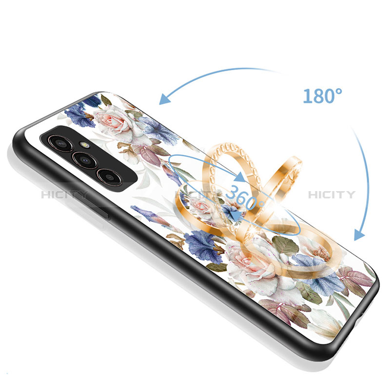 Silicone Frame Flowers Mirror Case Cover S01 for Samsung Galaxy F13 4G