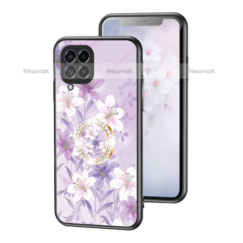 Silicone Frame Flowers Mirror Case Cover S01 for Samsung Galaxy M53 5G