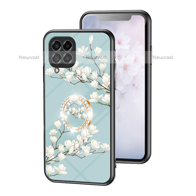 Silicone Frame Flowers Mirror Case Cover S01 for Samsung Galaxy M53 5G