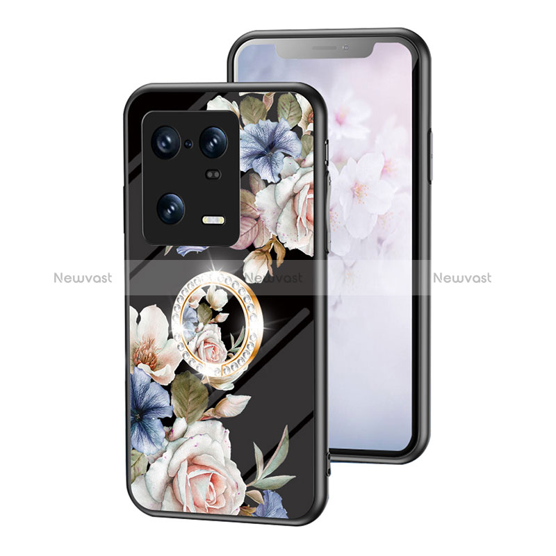 Silicone Frame Flowers Mirror Case Cover S01 for Xiaomi Mi 13 Pro 5G