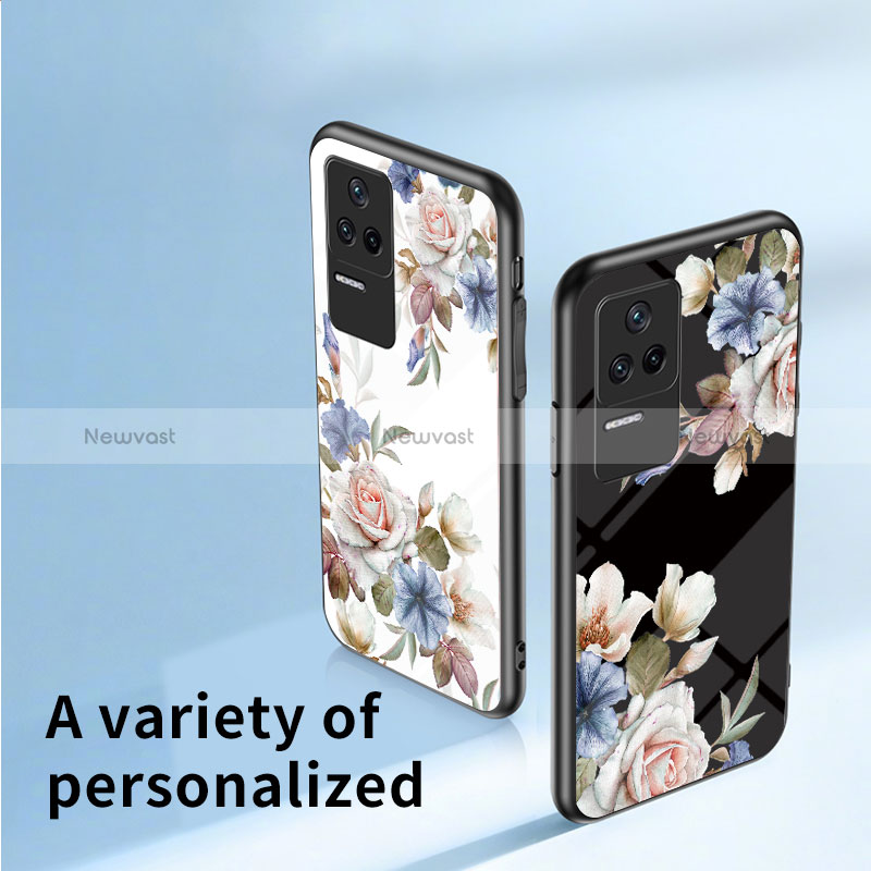 Silicone Frame Flowers Mirror Case Cover S01 for Xiaomi Poco F4 5G