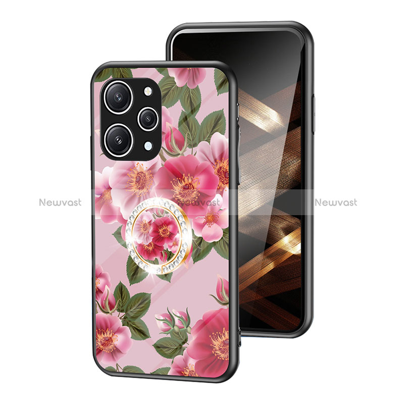 Silicone Frame Flowers Mirror Case Cover S01 for Xiaomi Redmi 12 4G
