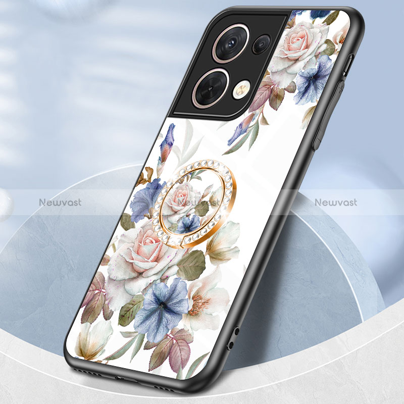 Silicone Frame Flowers Mirror Case Cover S01 for Xiaomi Redmi Note 13 Pro 5G