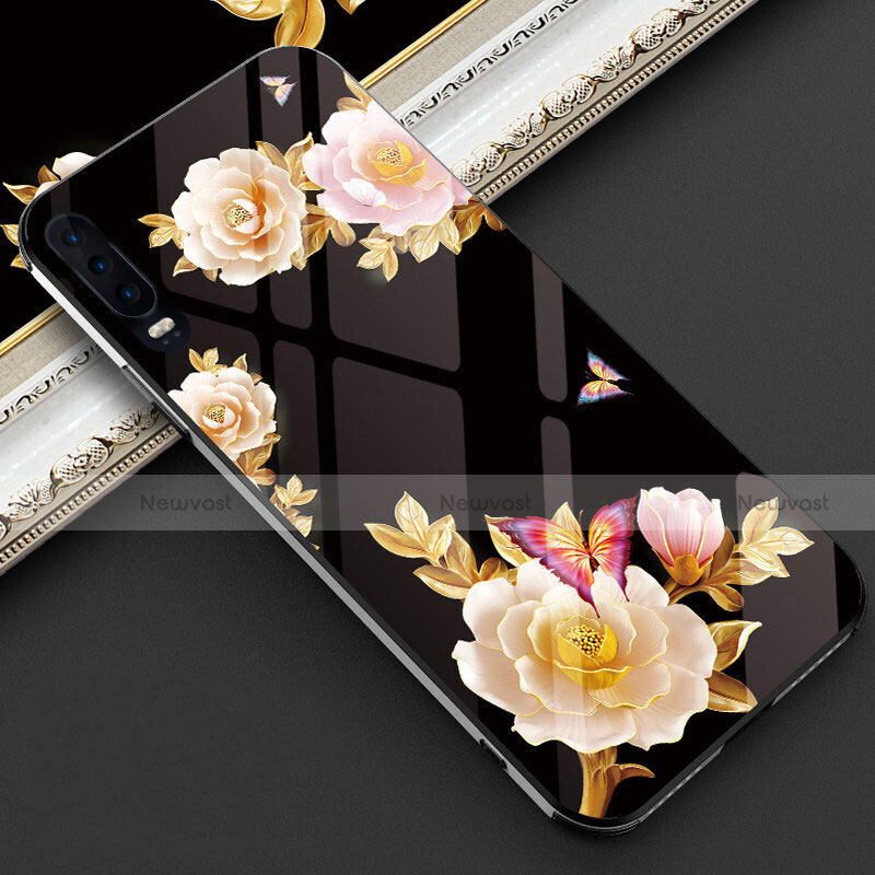 Silicone Frame Flowers Mirror Case Cover S02 for Huawei P30