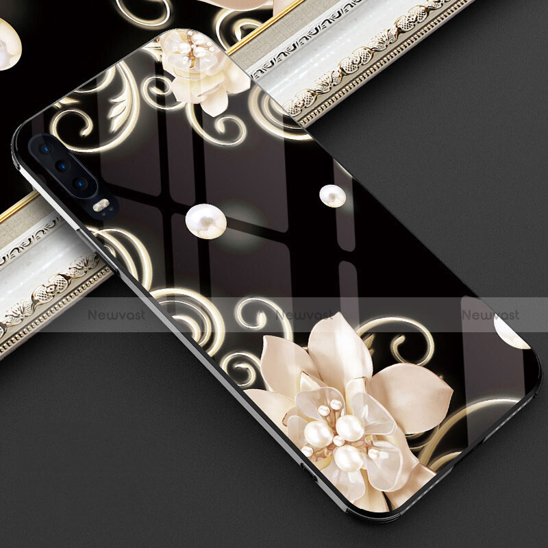 Silicone Frame Flowers Mirror Case Cover S02 for Huawei P30