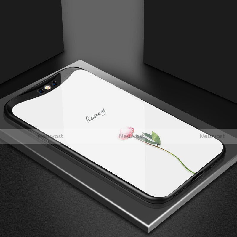Silicone Frame Flowers Mirror Case Cover S02 for Oppo Find X