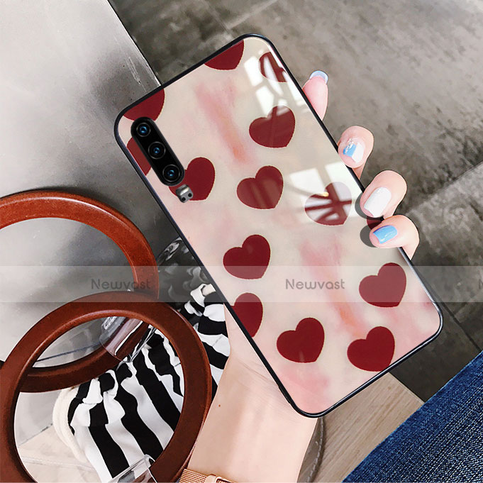 Silicone Frame Love Heart Mirror Case Cover for Huawei P30