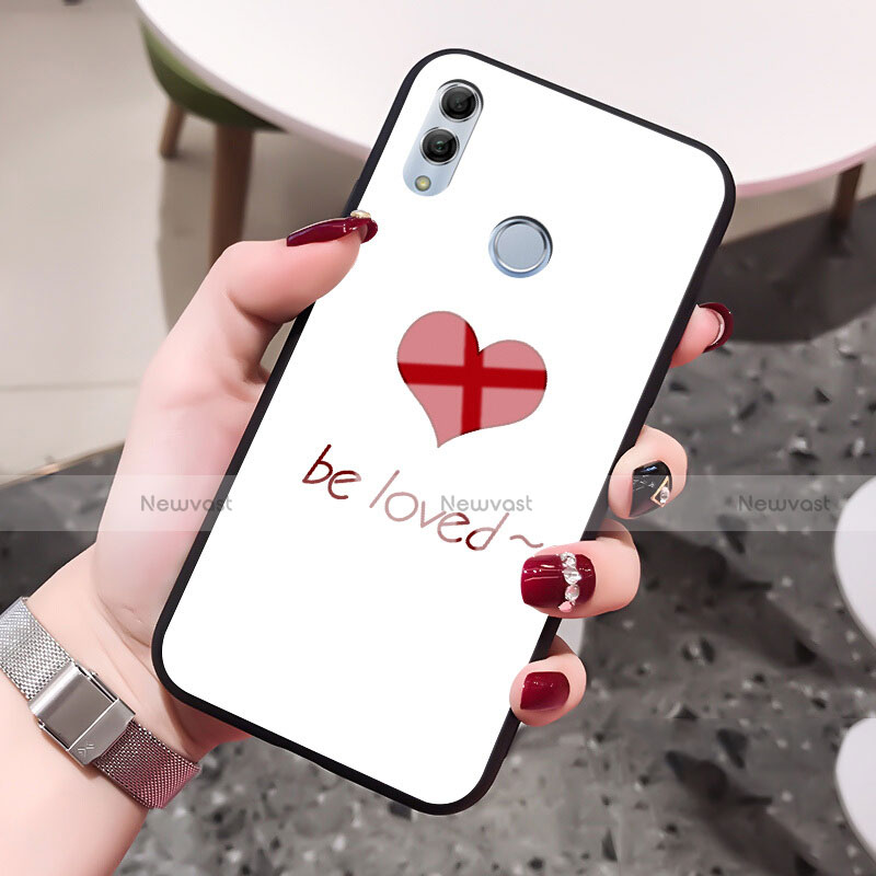 Silicone Frame Love Heart Mirror Case for Huawei Honor 10 Lite Red