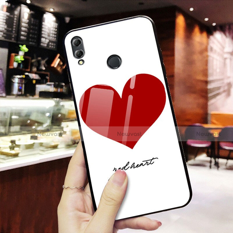 Silicone Frame Love Heart Mirror Case S02 for Huawei Honor V10 Lite Red