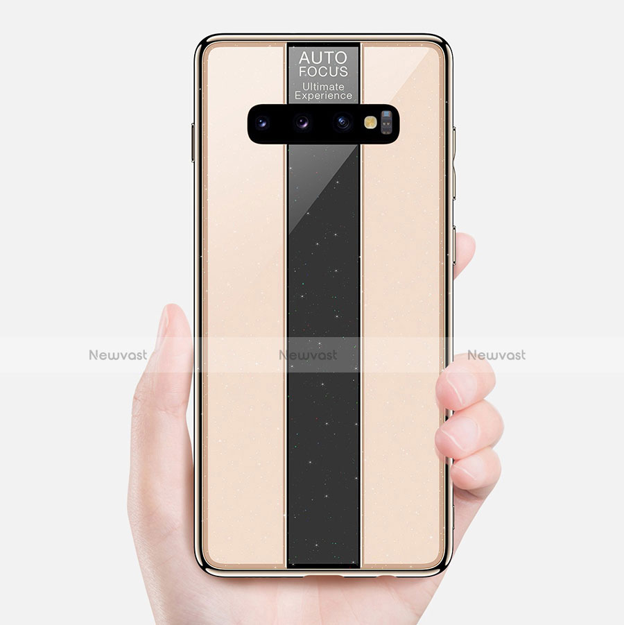 Silicone Frame Mirror Case Cover A01 for Samsung Galaxy S10 Gold
