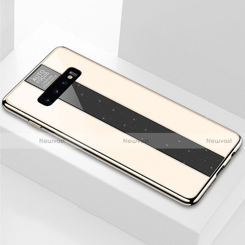 Silicone Frame Mirror Case Cover A01 for Samsung Galaxy S10 Plus Gold