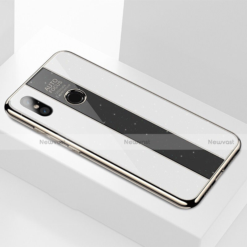 Silicone Frame Mirror Case Cover A01 for Xiaomi Mi 8 White