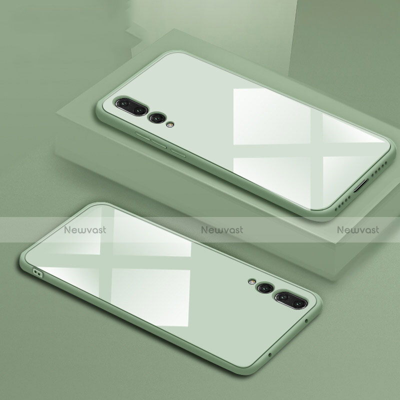 Silicone Frame Mirror Case Cover F02 for Huawei P20 Pro Green