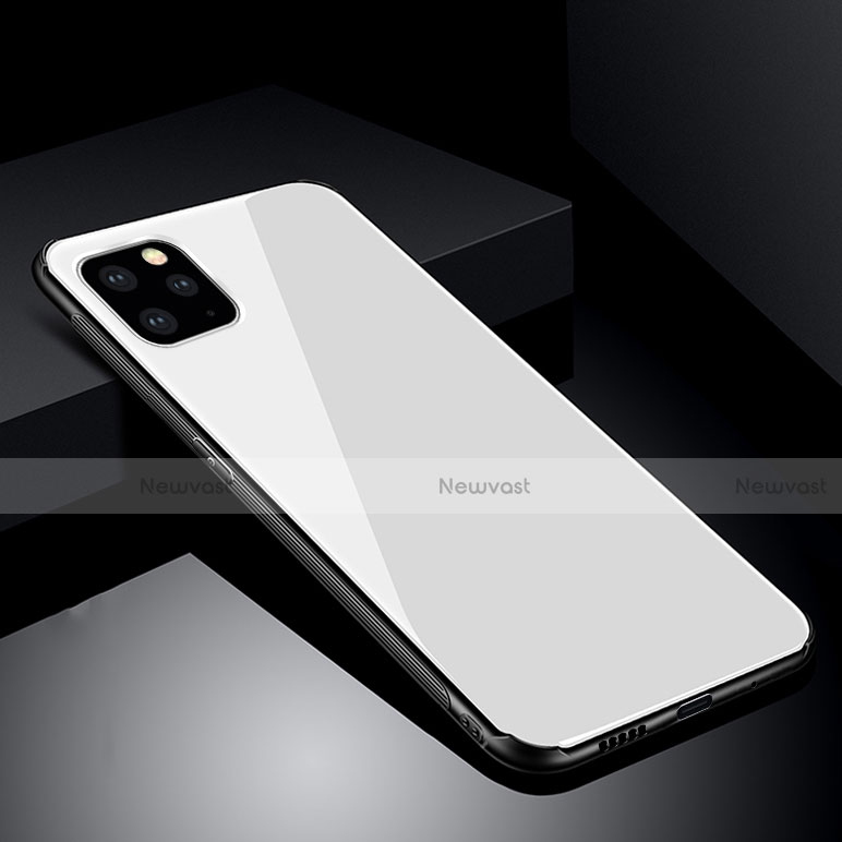 Silicone Frame Mirror Case Cover for Apple iPhone 11 Pro Max White