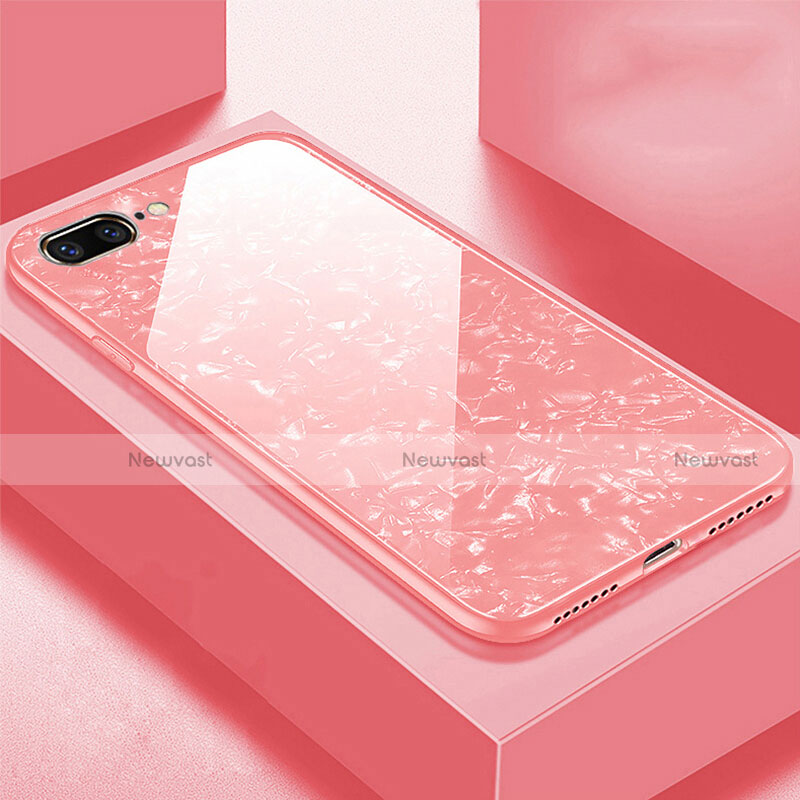 Silicone Frame Mirror Case Cover for Apple iPhone 8 Plus Rose Gold