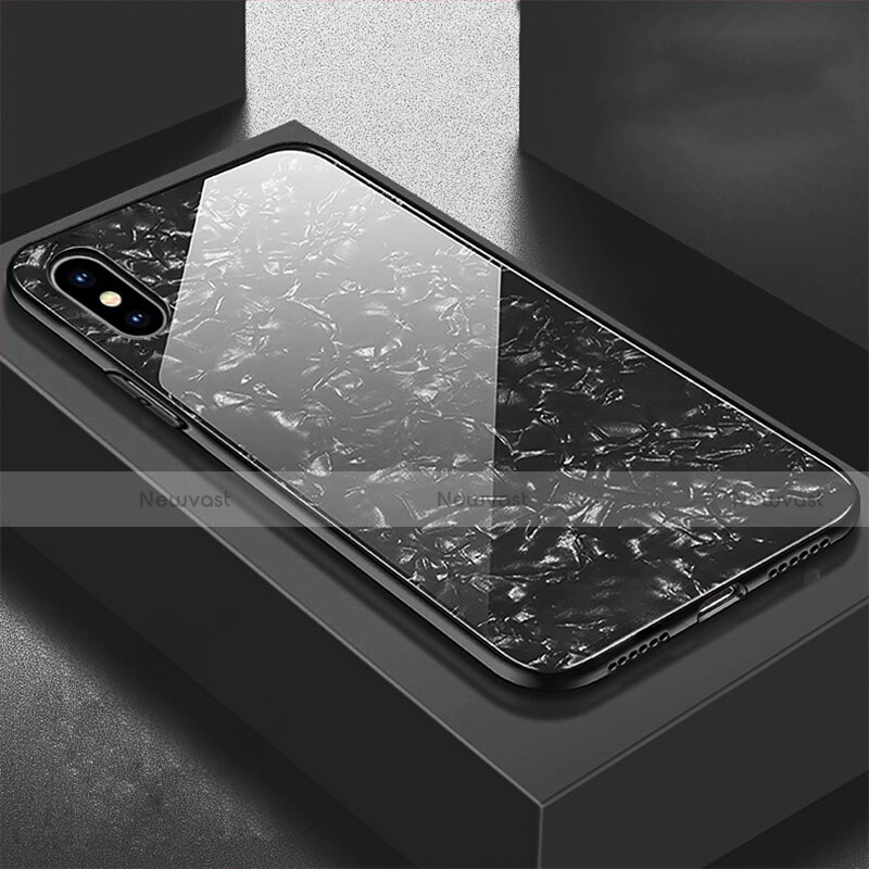 Silicone Frame Mirror Case Cover for Apple iPhone Xs Black