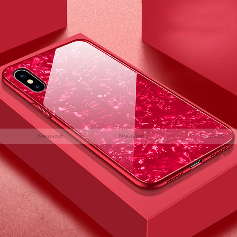 Silicone Frame Mirror Case Cover for Apple iPhone Xs Red