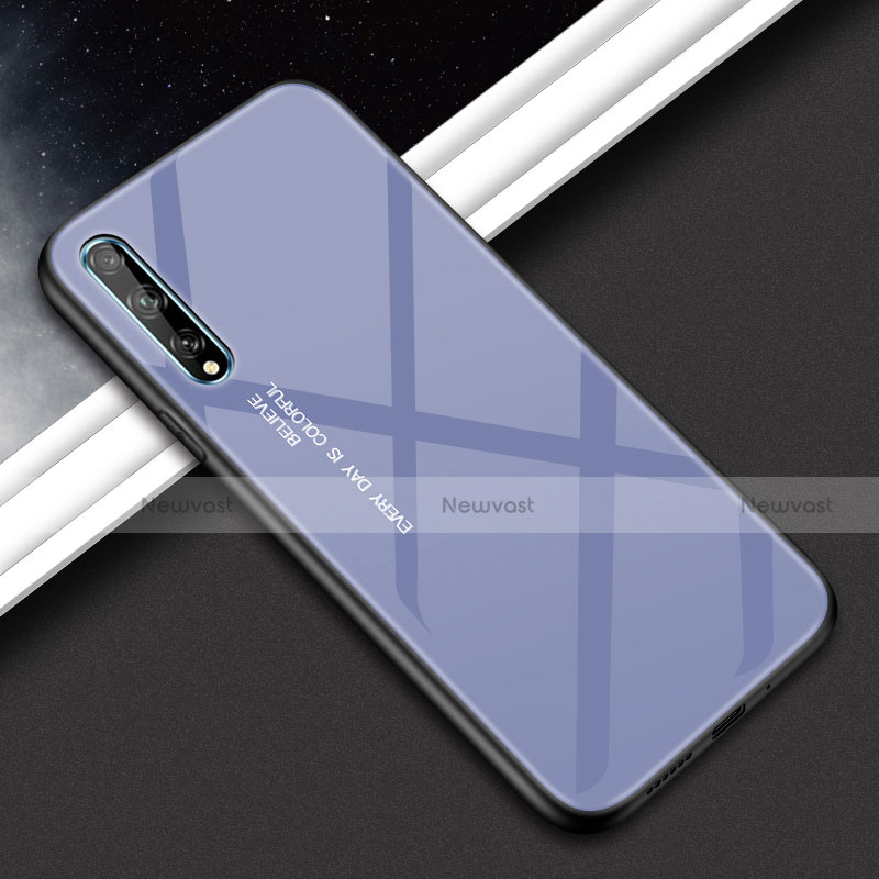 Silicone Frame Mirror Case Cover for Huawei Enjoy 10S Gray