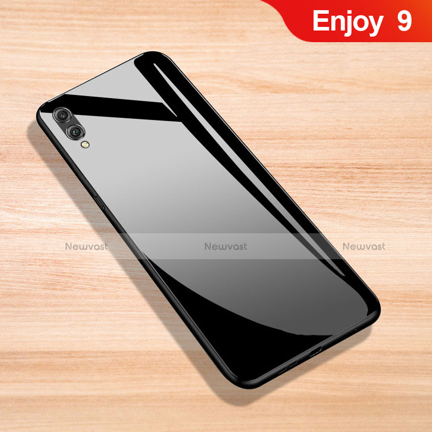 Silicone Frame Mirror Case Cover for Huawei Enjoy 9 Black