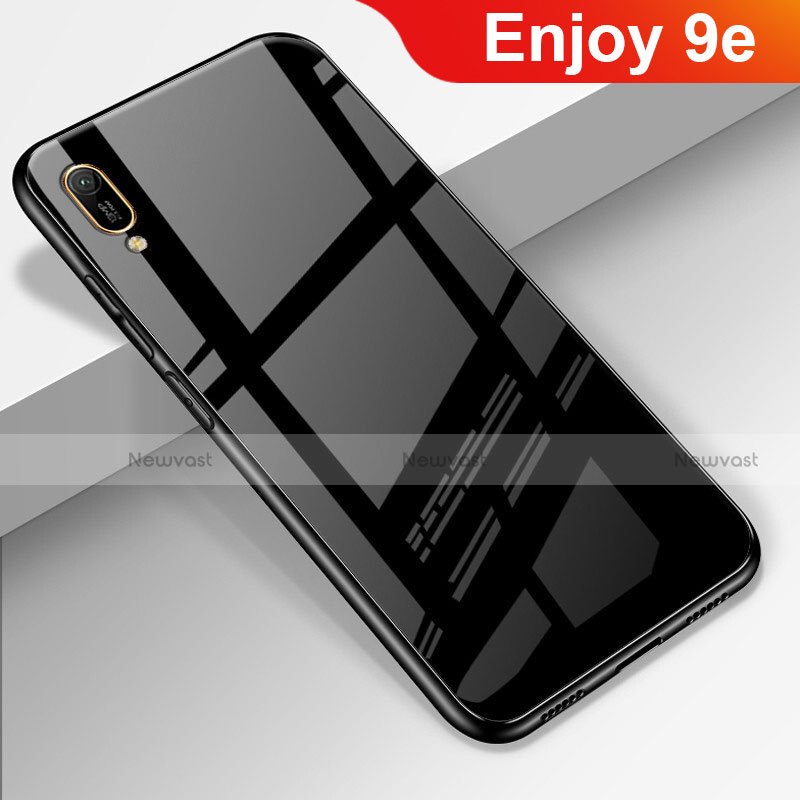 Silicone Frame Mirror Case Cover for Huawei Enjoy 9e Black