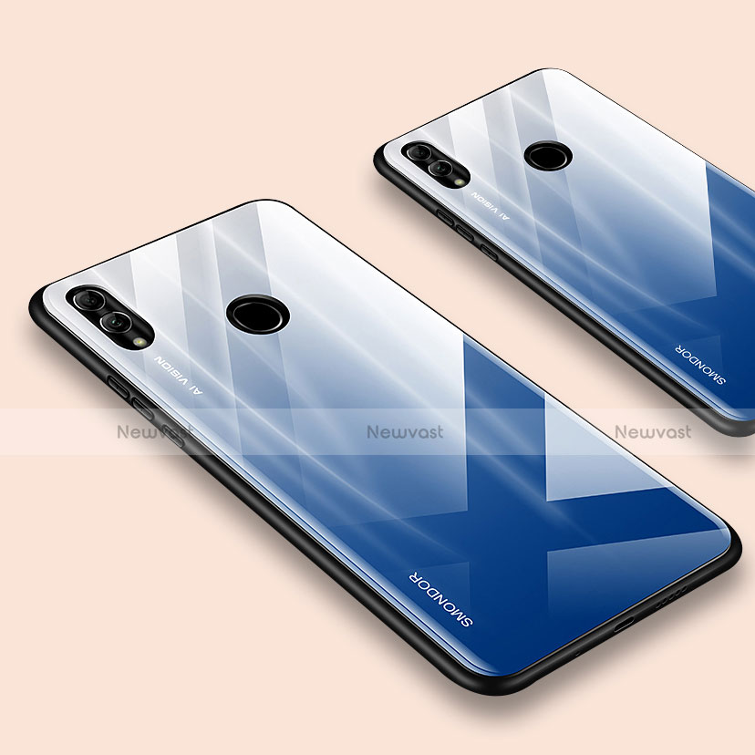 Silicone Frame Mirror Case Cover for Huawei Honor 10 Lite Blue