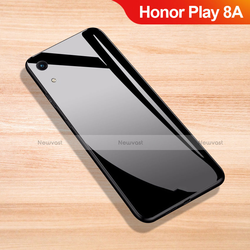 Silicone Frame Mirror Case Cover for Huawei Honor Play 8A Black