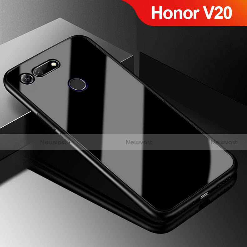 Silicone Frame Mirror Case Cover for Huawei Honor V20 Black