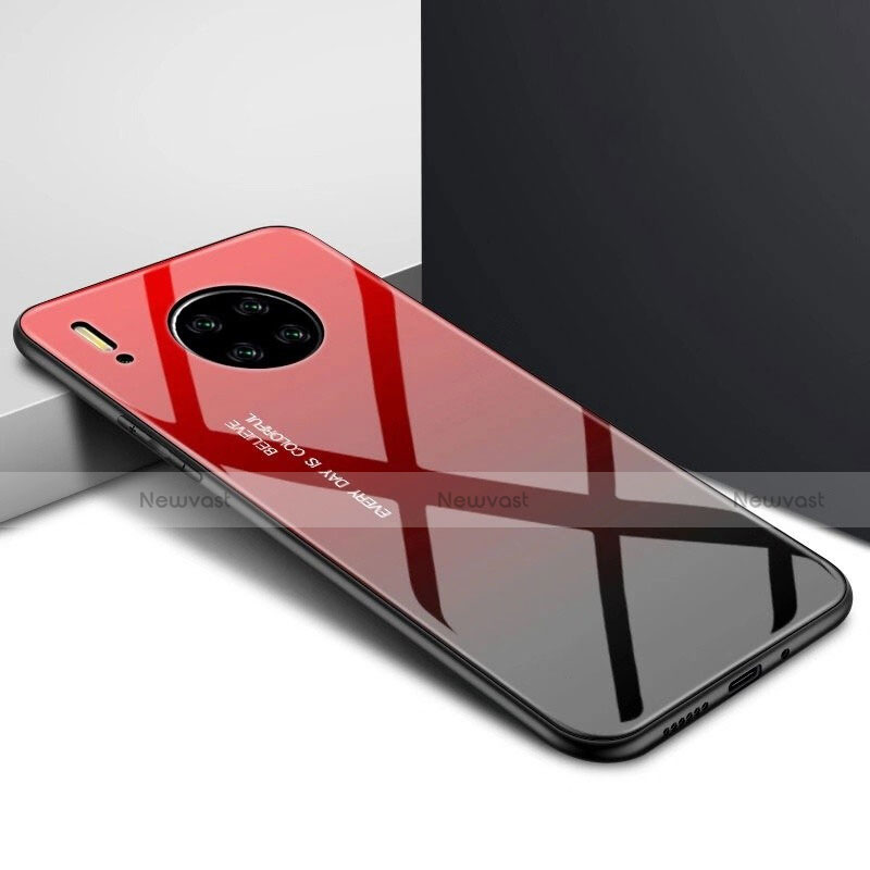 Silicone Frame Mirror Case Cover for Huawei Mate 30 Pro 5G Red