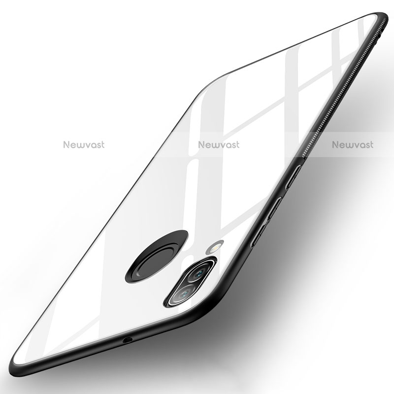 Silicone Frame Mirror Case Cover for Huawei Nova 3e White