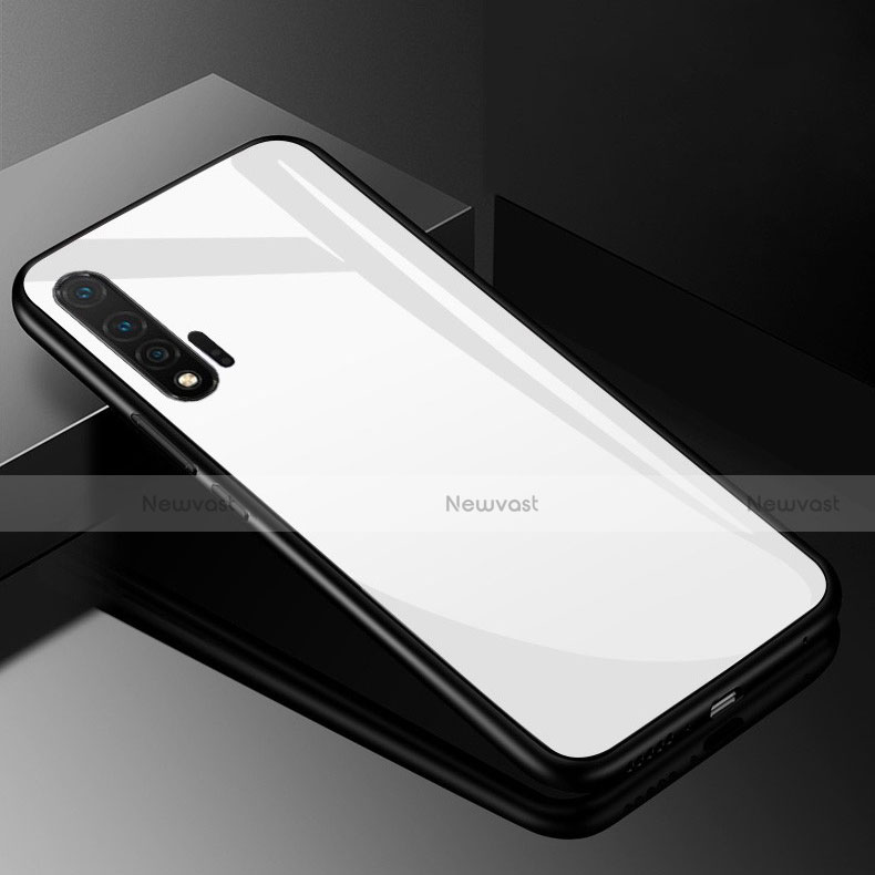 Silicone Frame Mirror Case Cover for Huawei Nova 6 5G White