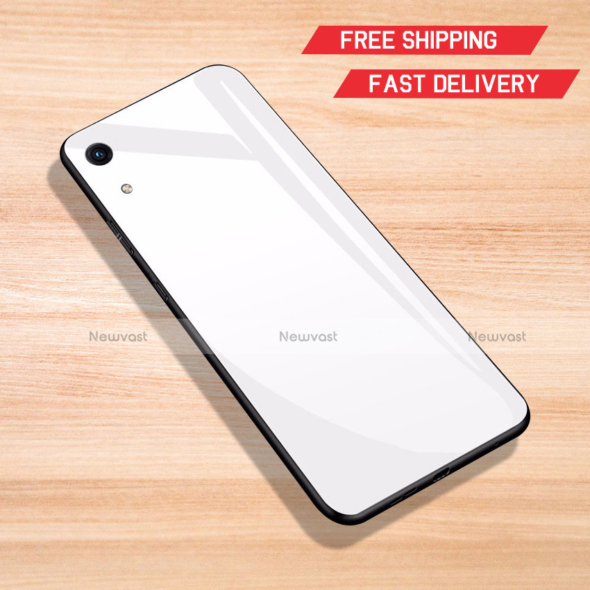 Silicone Frame Mirror Case Cover for Huawei Y6 Pro (2019) White