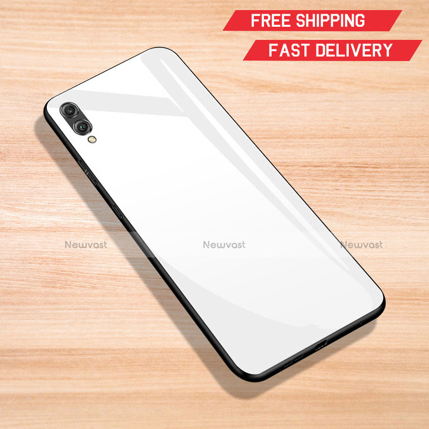 Silicone Frame Mirror Case Cover for Huawei Y7 Pro (2019) White