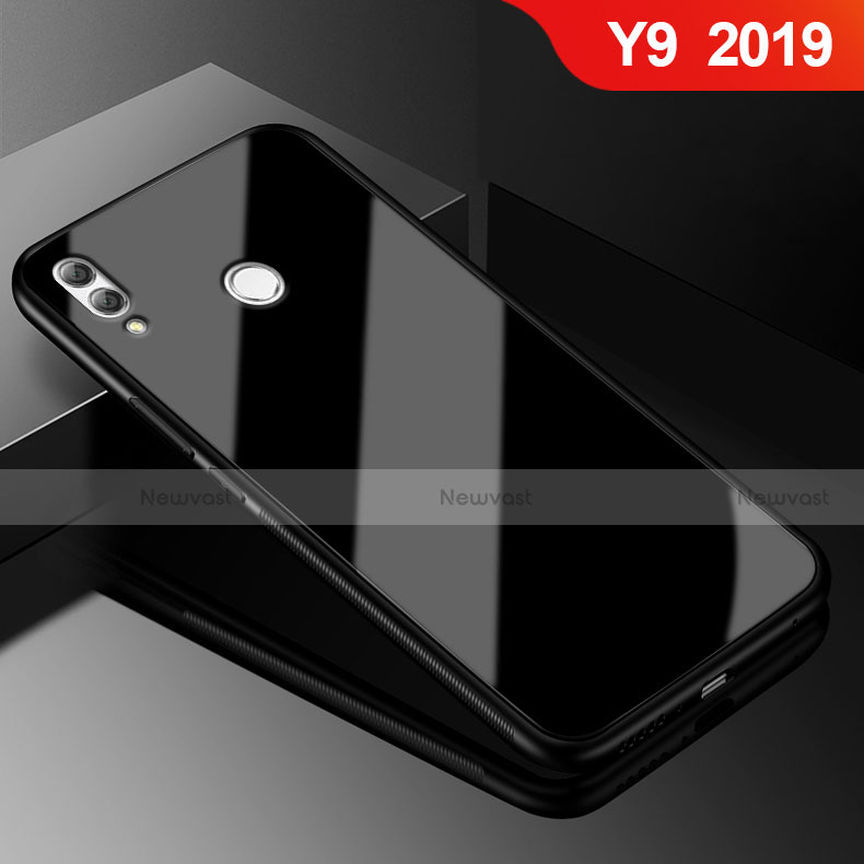 Silicone Frame Mirror Case Cover for Huawei Y9 (2019) Black