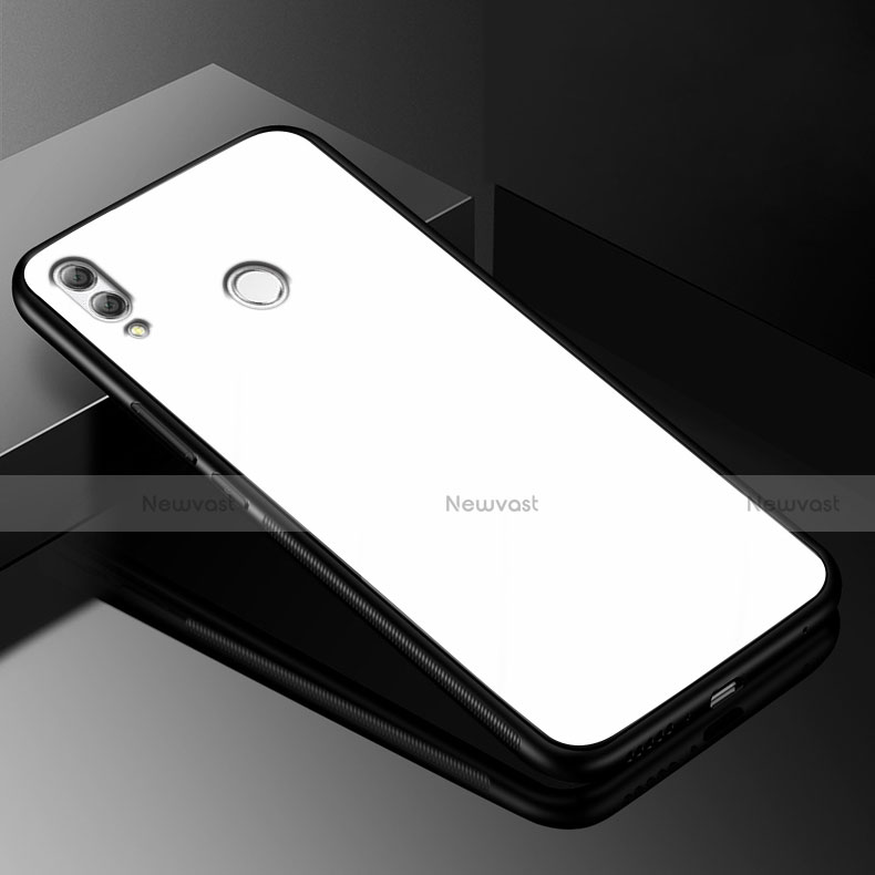 Silicone Frame Mirror Case Cover for Huawei Y9 (2019) White