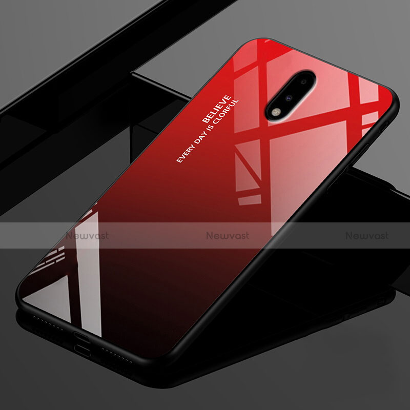 Silicone Frame Mirror Case Cover for OnePlus 7 Red