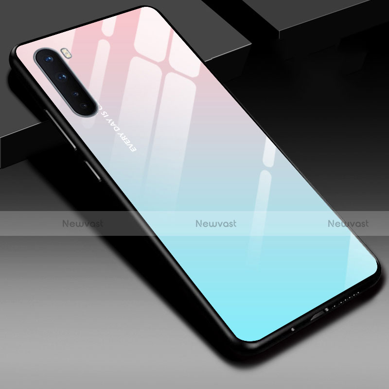 Silicone Frame Mirror Case Cover for OnePlus Nord Mint Blue