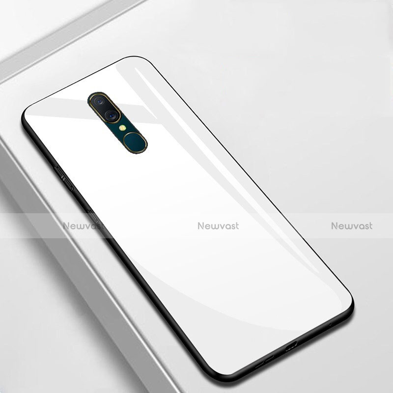 Silicone Frame Mirror Case Cover for Oppo A9 White
