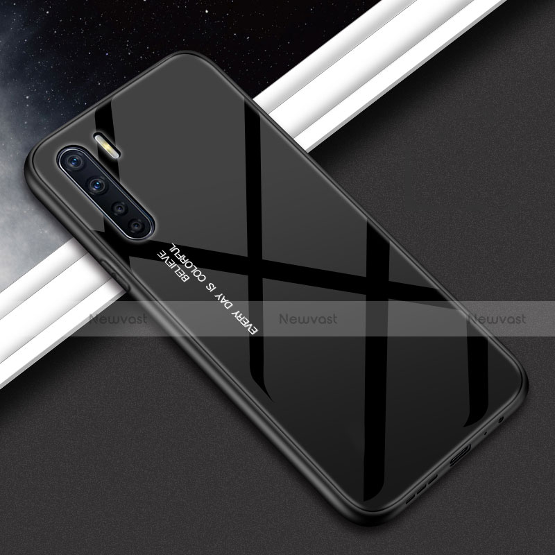 Silicone Frame Mirror Case Cover for Oppo A91 Black