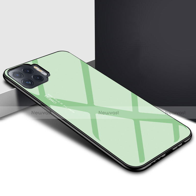 Silicone Frame Mirror Case Cover for Oppo A93 Matcha Green