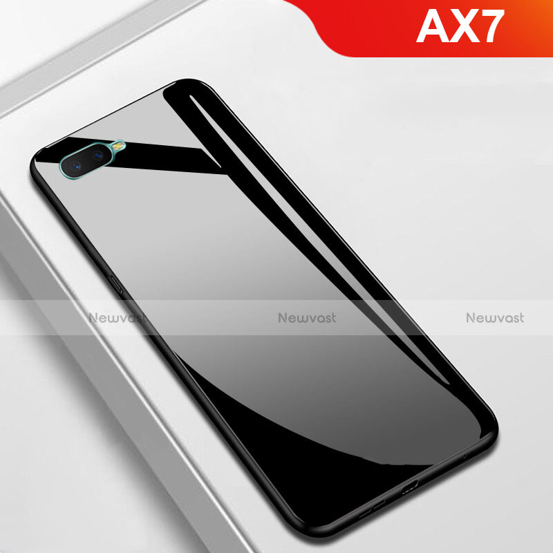 Silicone Frame Mirror Case Cover for Oppo AX7 Black