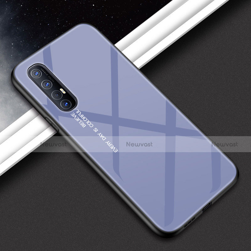 Silicone Frame Mirror Case Cover for Oppo Find X2 Neo Gray