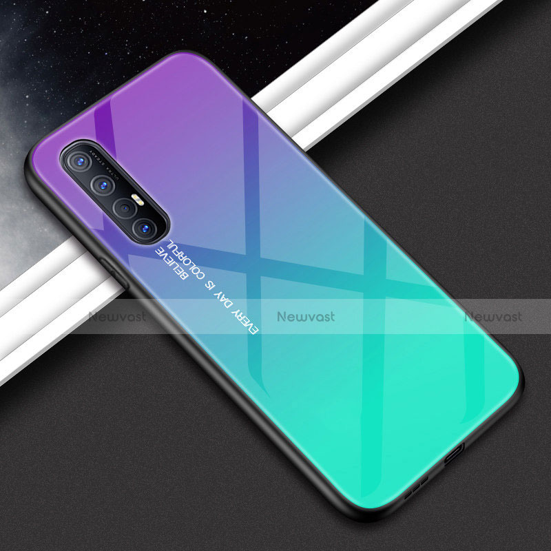 Silicone Frame Mirror Case Cover for Oppo Find X2 Neo Purple