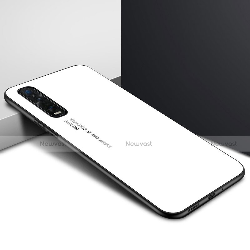 Silicone Frame Mirror Case Cover for Oppo Find X2 Pro White