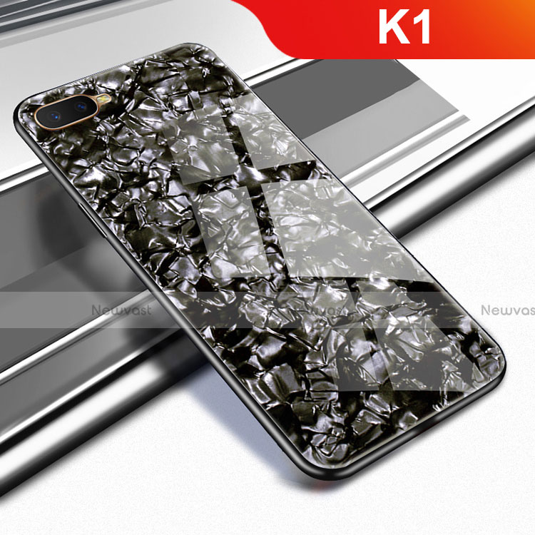 Silicone Frame Mirror Case Cover for Oppo K1 Black