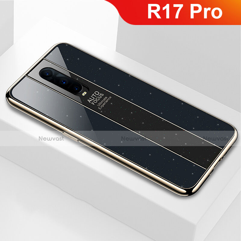 Silicone Frame Mirror Case Cover for Oppo R17 Pro Black