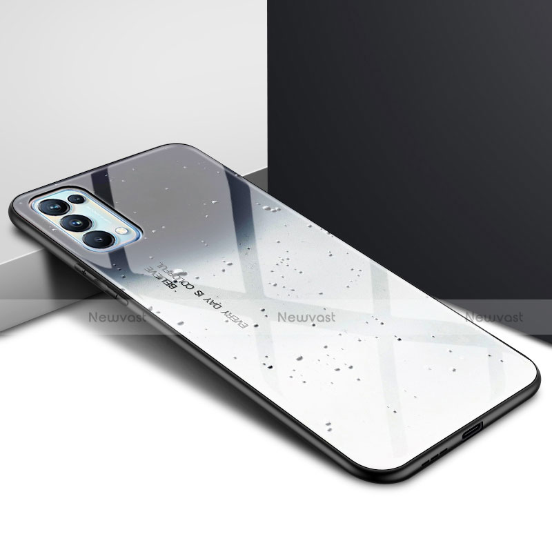 Silicone Frame Mirror Case Cover for Oppo Reno5 Pro 5G Gray