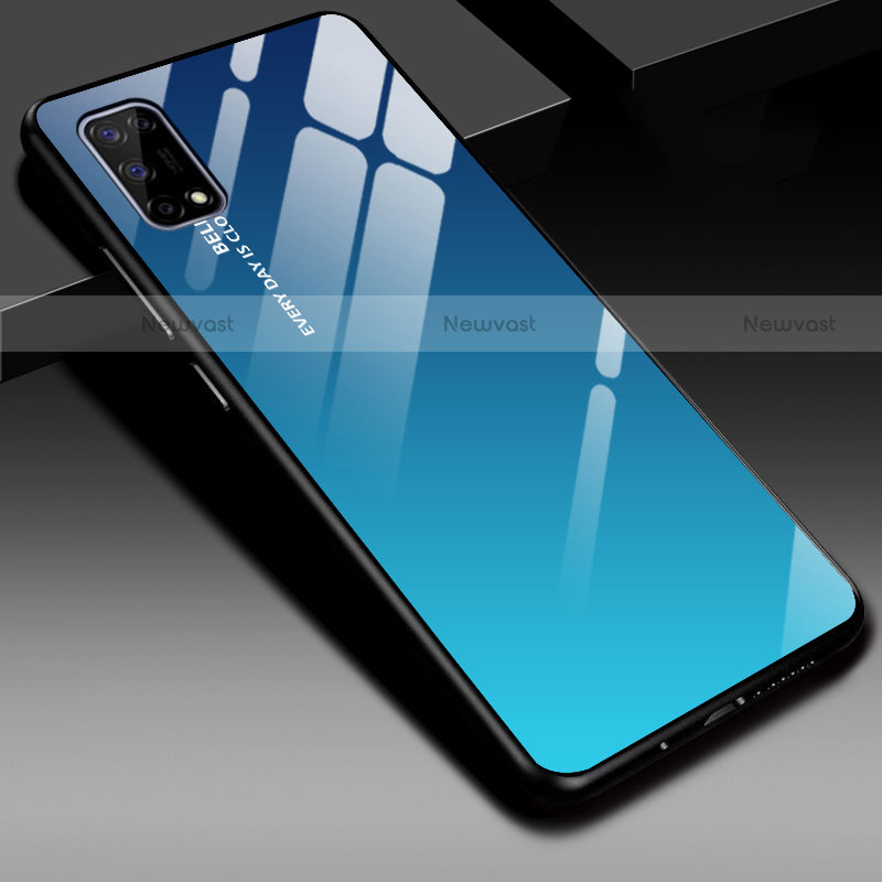 Silicone Frame Mirror Case Cover for Realme V5 5G Blue