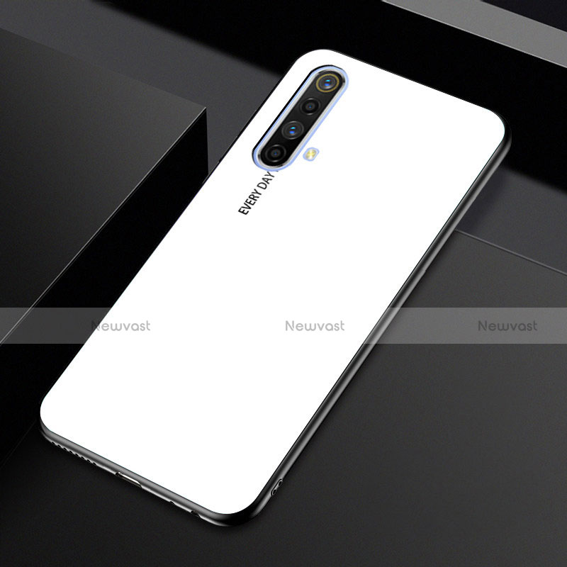 Silicone Frame Mirror Case Cover for Realme X50m 5G White