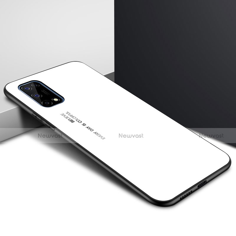 Silicone Frame Mirror Case Cover for Realme X7 Pro 5G White