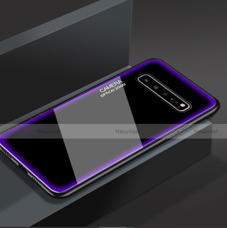 Silicone Frame Mirror Case Cover for Samsung Galaxy S10 5G SM-G977B Purple